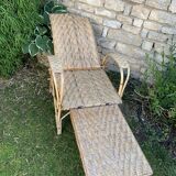 Rattan chaise longue