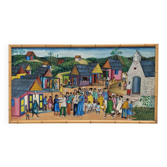 Vintage Naive art painting