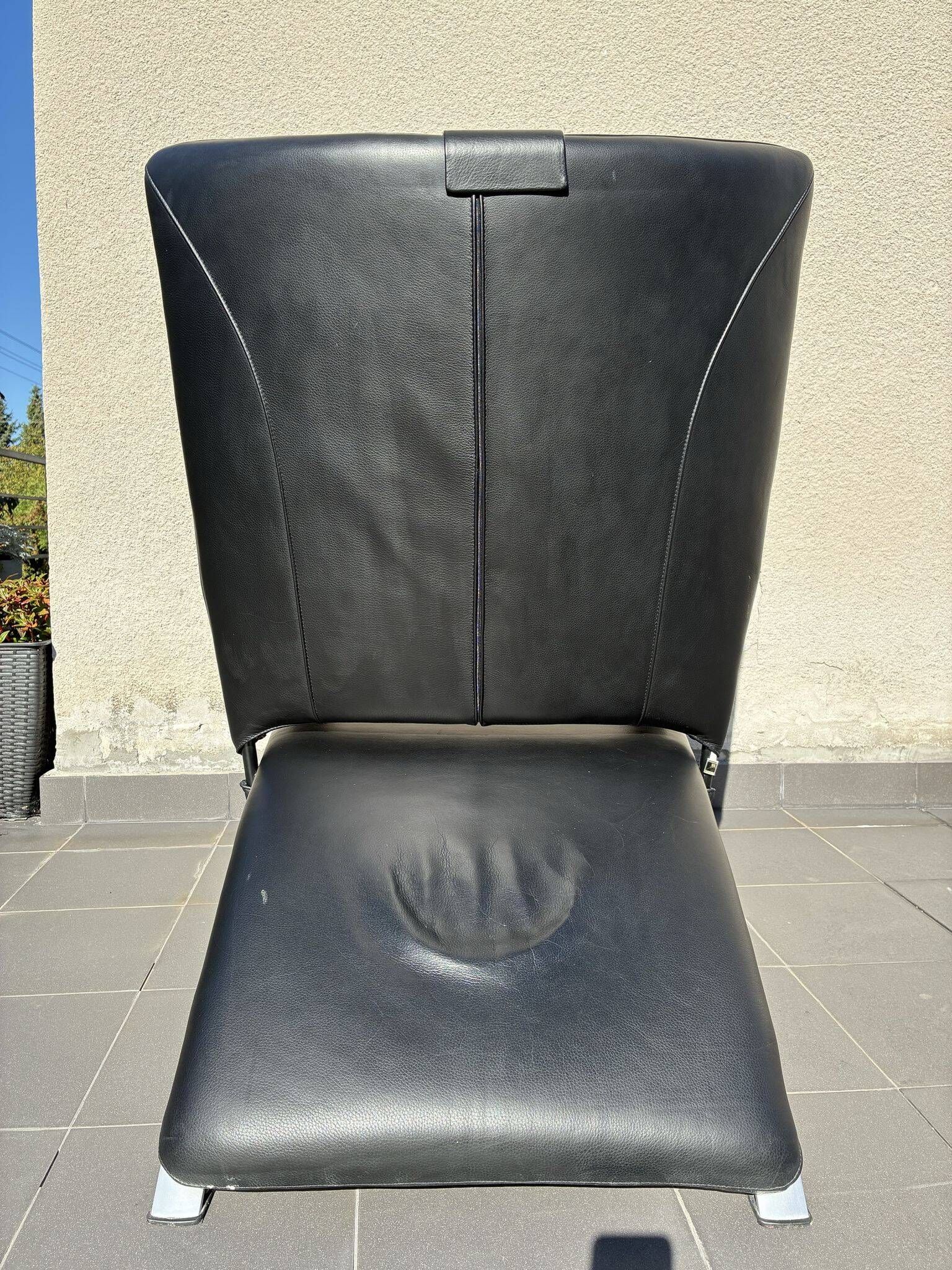 WK Wohnen Spot 698 reclining black lounge chair by Stefan Heiliger, 1980s