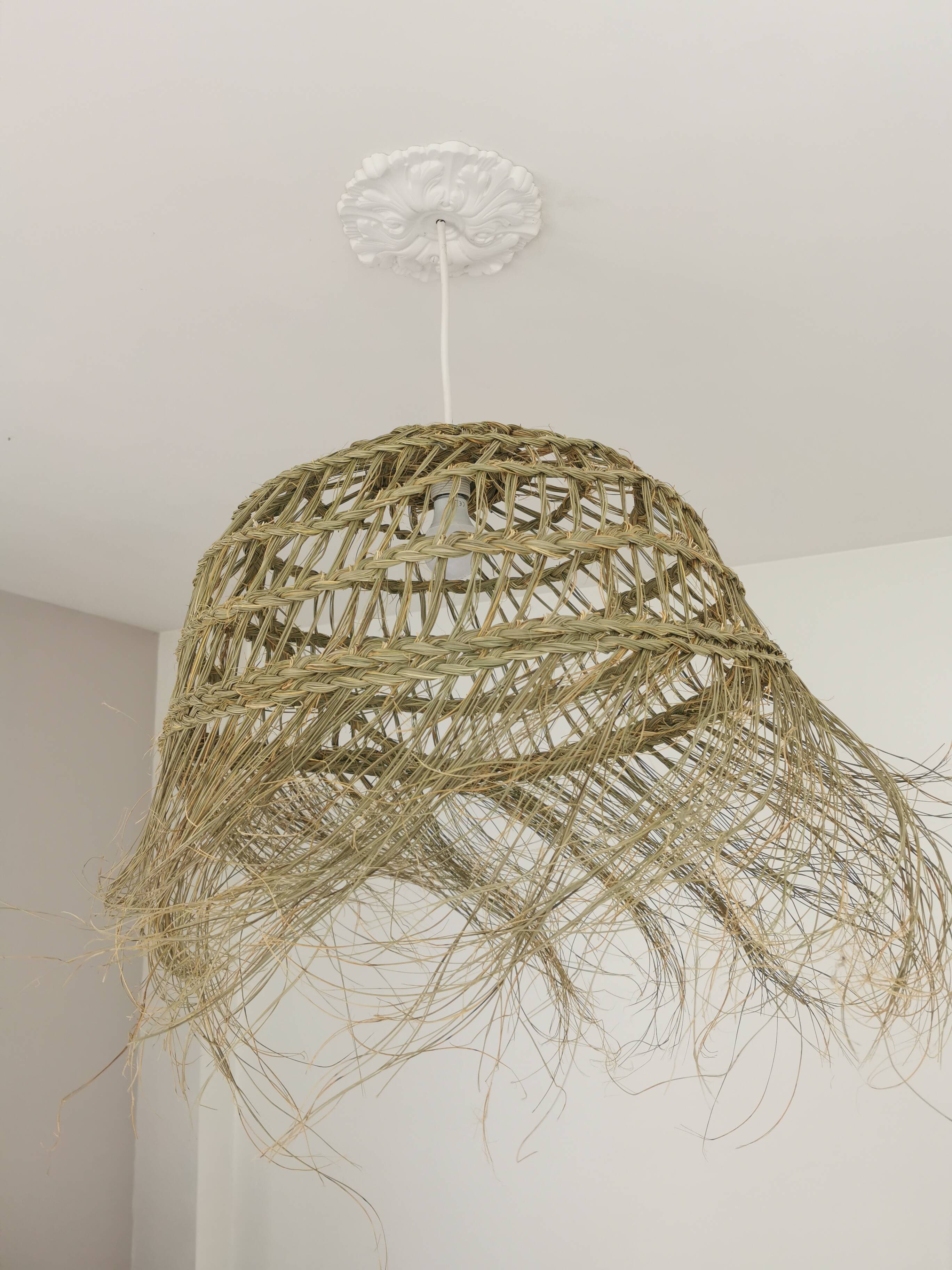 Suspension Doum in braided half – 30×60 cm – Handmade Moroccan production