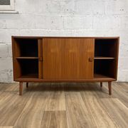 Enfilade scandinave mi-longue vintage en teck, années 60