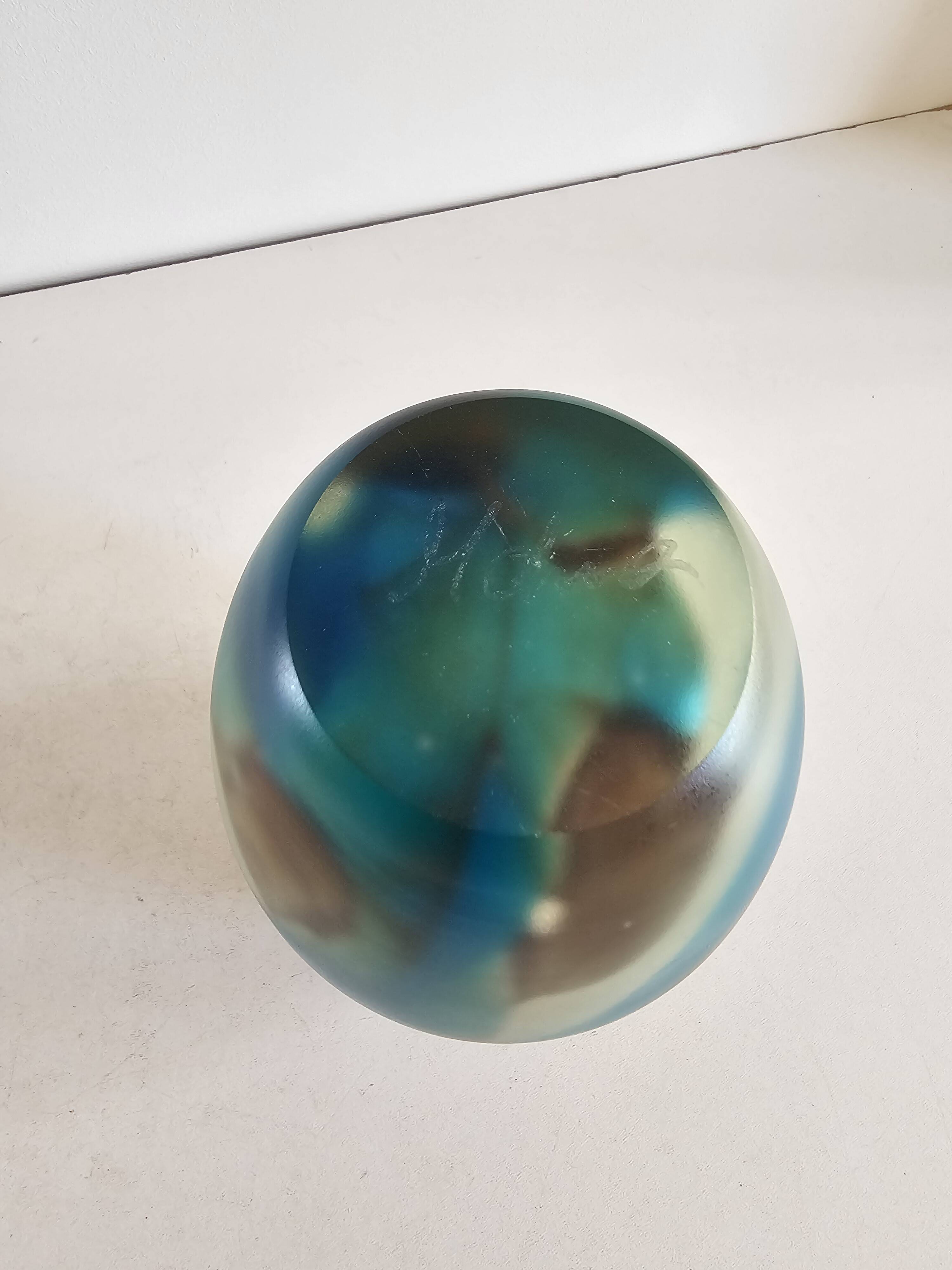 Ovoid vase in multicoloured blown glass signed Mdina - Circa 1960