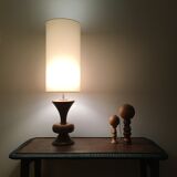 Large vintage turned wooden lamp