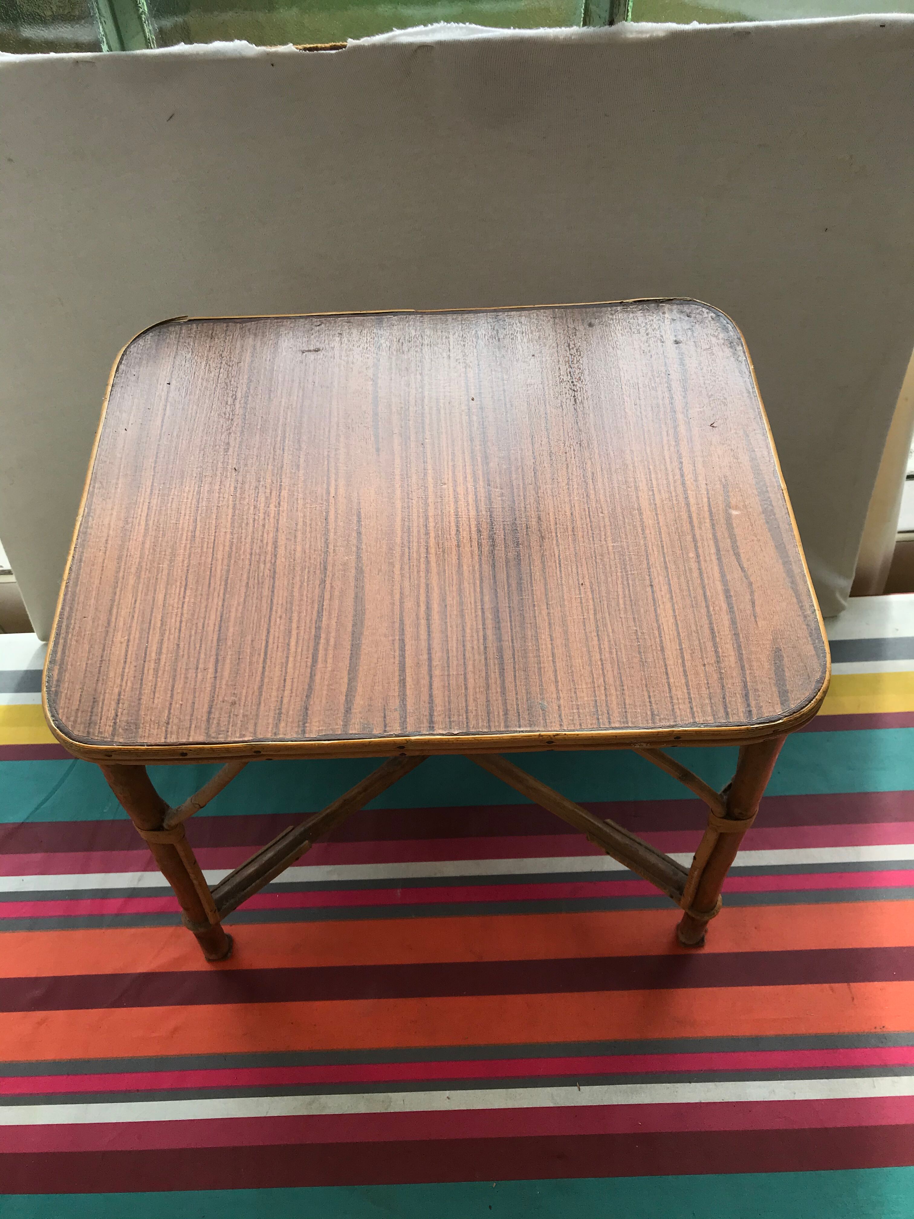 Coffee table in rattan 60s