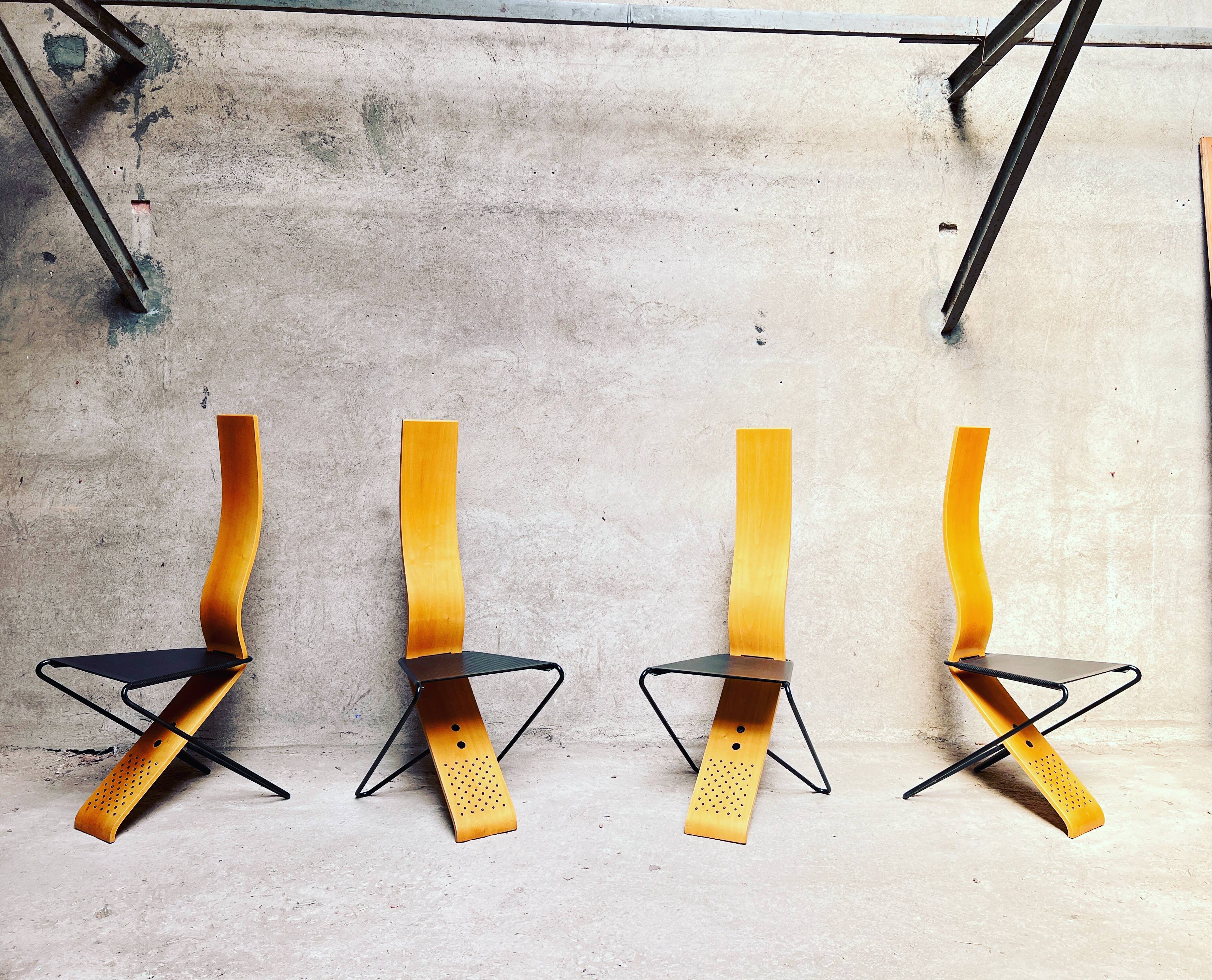 Series of 4 Chairs by Pietro Arosio for Airon 1980