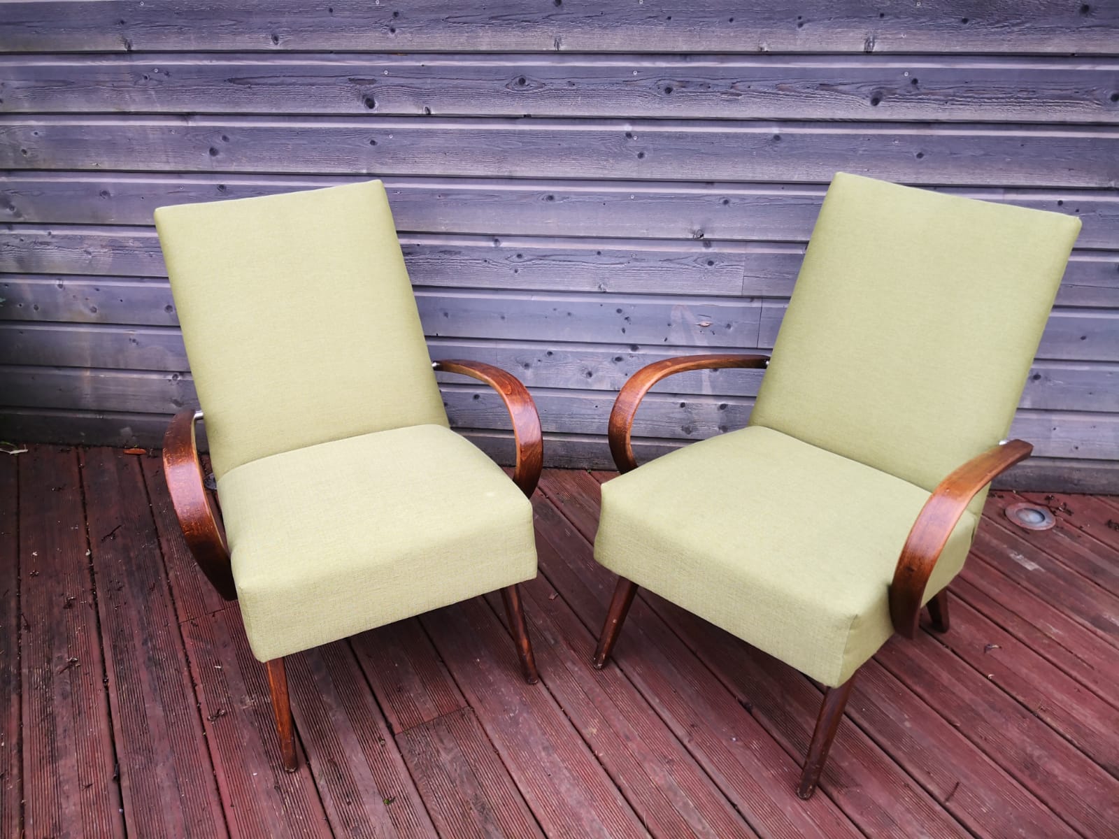 Pair of vintage Czech armchairs, Scandinavian style, 50s