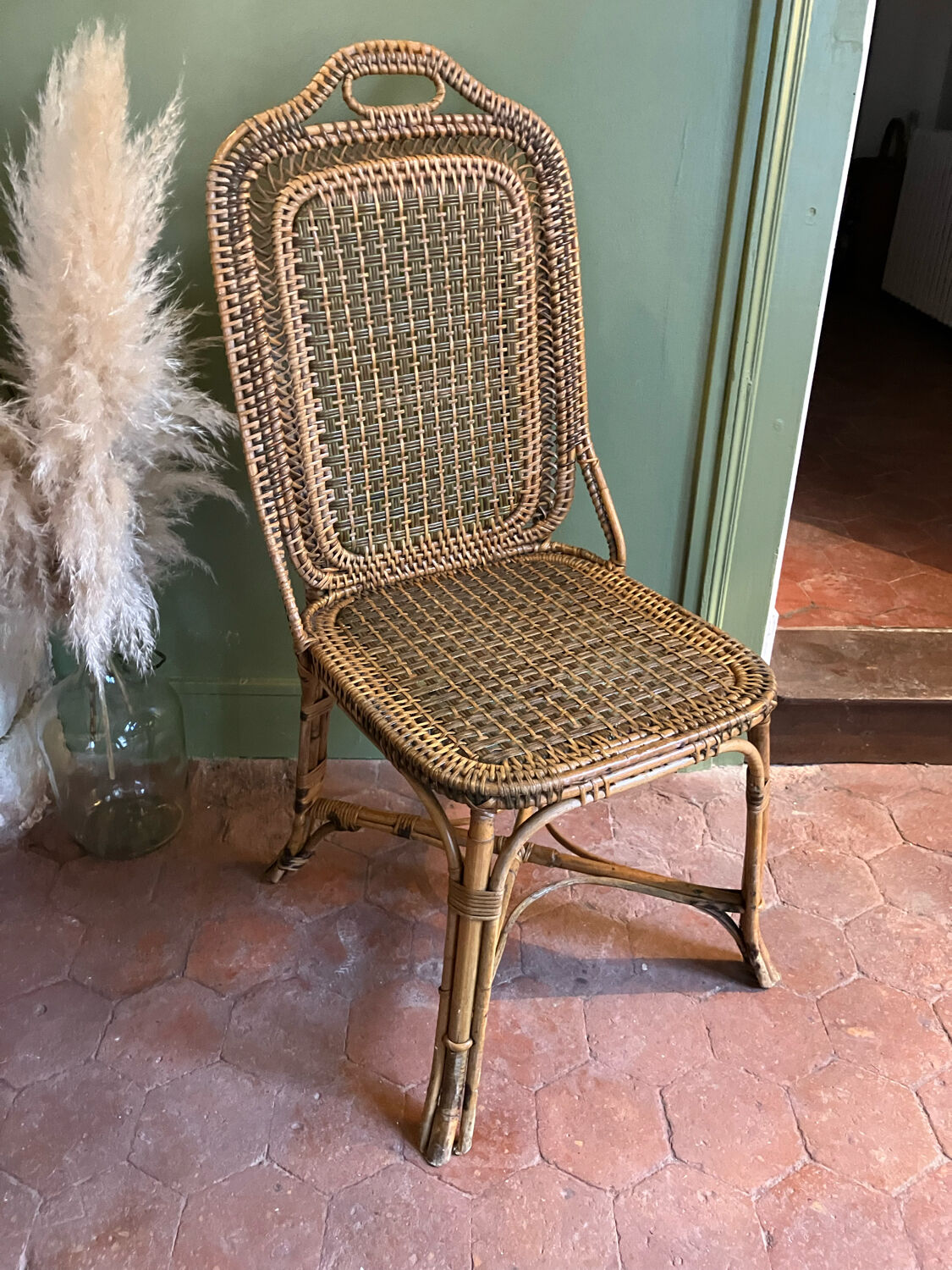 Vintage rattan chair house drucker