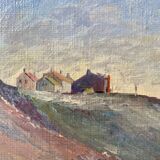 Painting "Breton Marine" or Normandy, HST Village on the coast Jean Martin