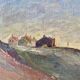 Painting "Breton Marine" or Normandy, HST Village on the coast Jean Martin