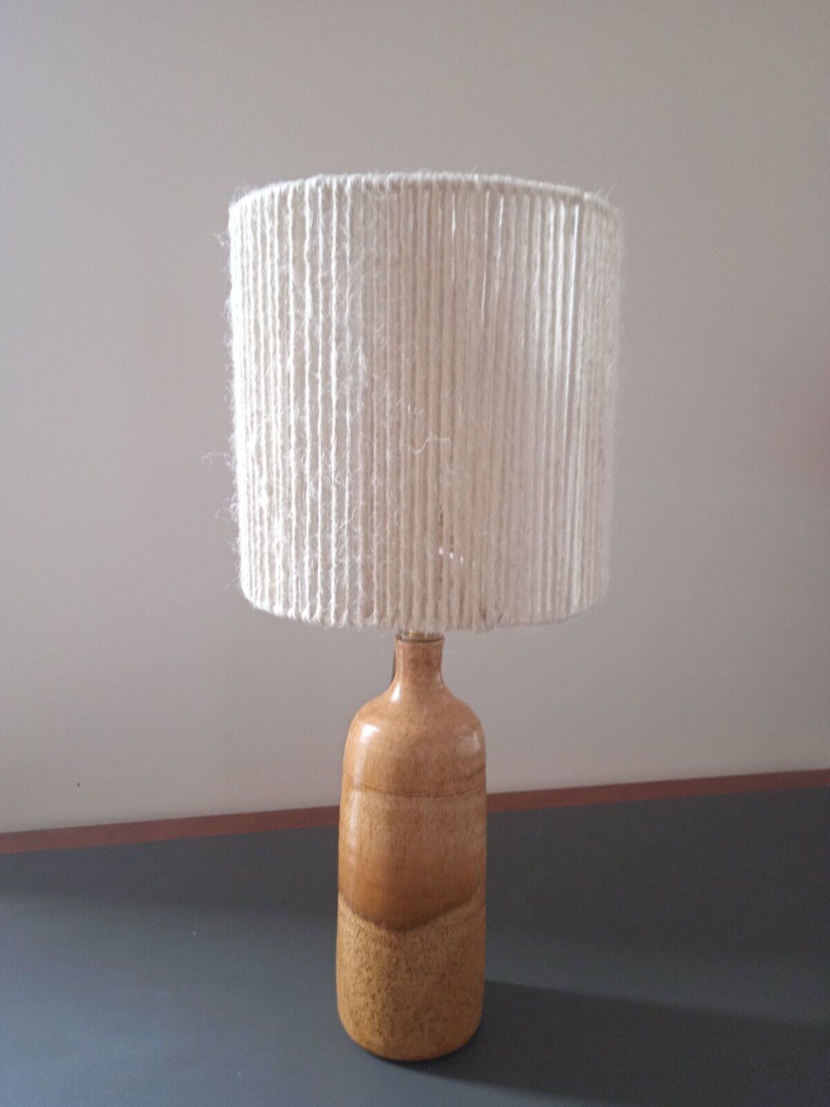 Ceramic lamp and rope lampshade