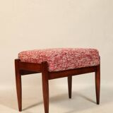 Fauteuil scandinave et repose-pieds couleur homard rouge design by H. Lis