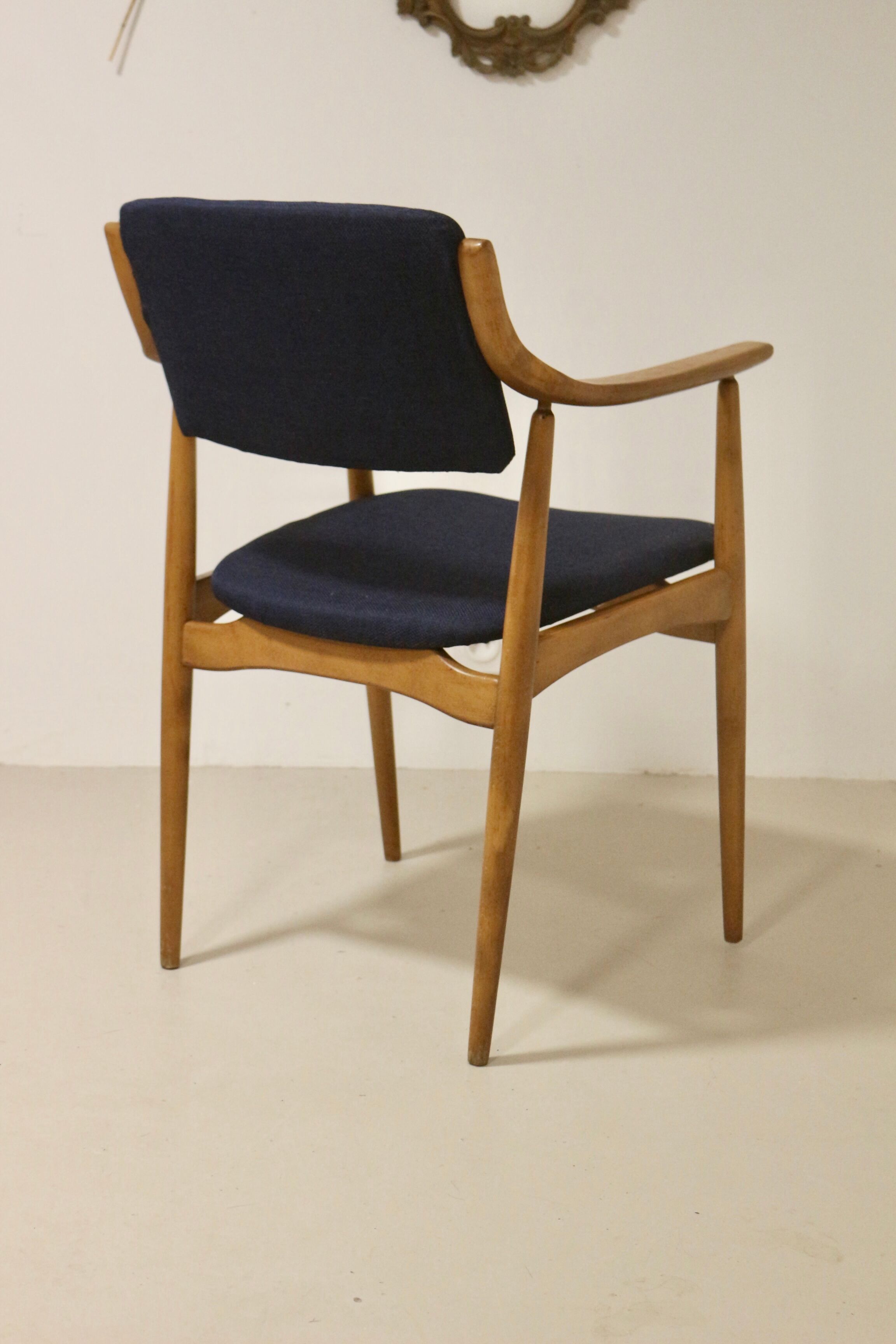 Scandinavian chair 1960 curved armrests