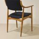 Scandinavian chair 1960 curved armrests