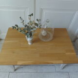 Vintage coffee table leg patinated pearl gray