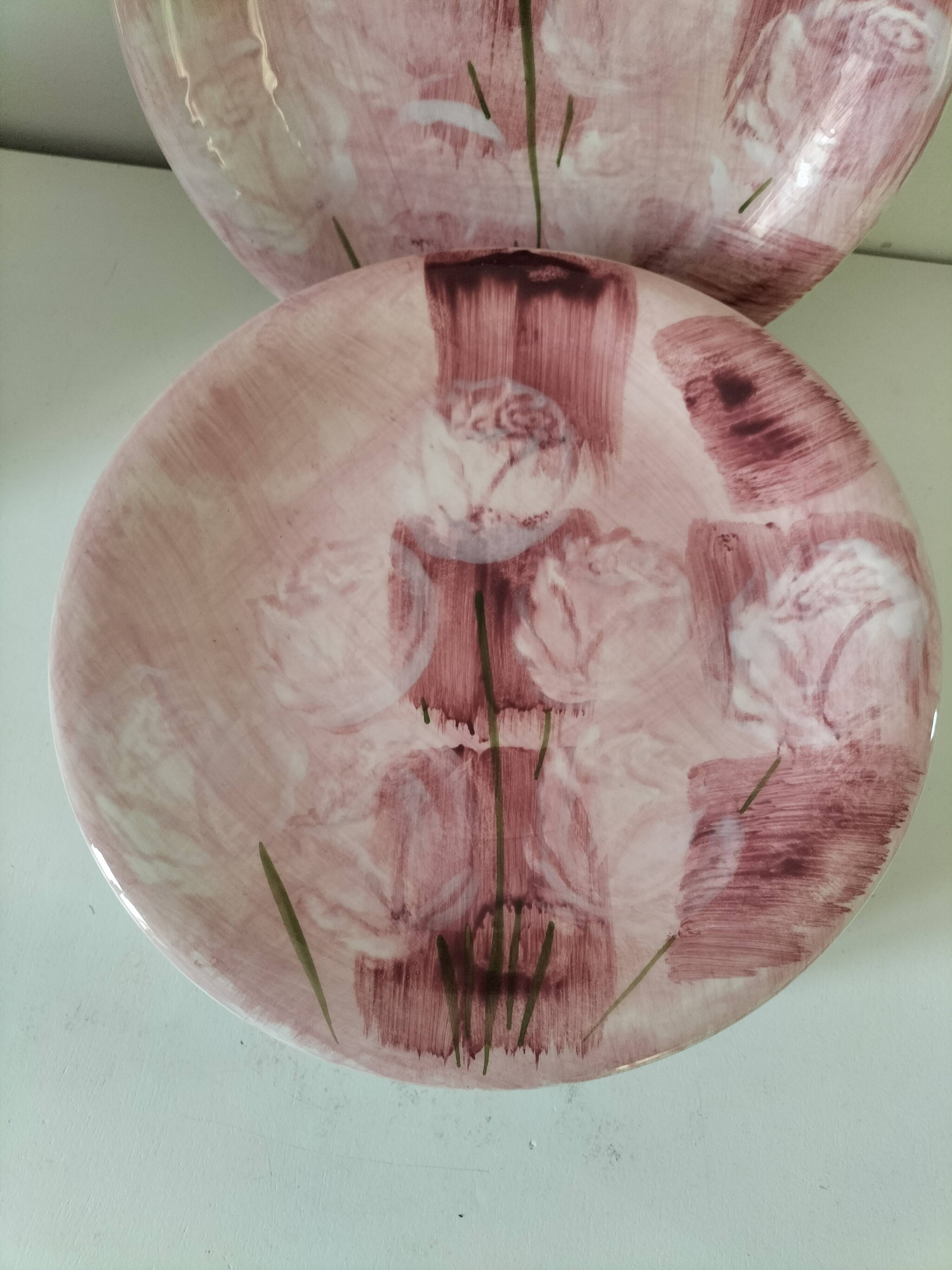 6 Italian plates CAPA San Polo hand-painted from the 1970s.