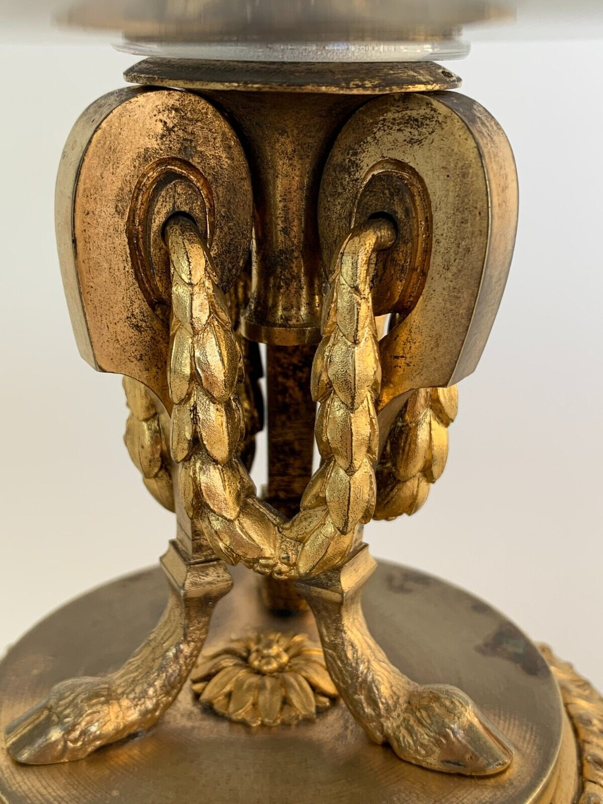 Napoleon iii table cup in bronze and fine nineteenth gilded glass