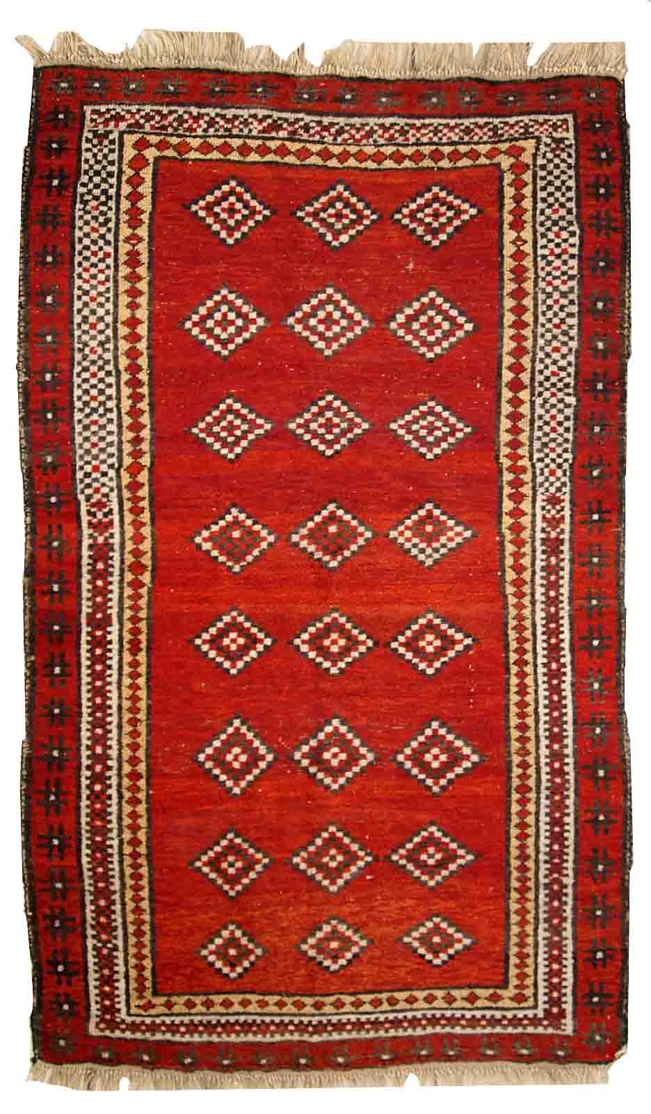 Old Uzbek Gulyam handmade carpet 104cm x 170cm