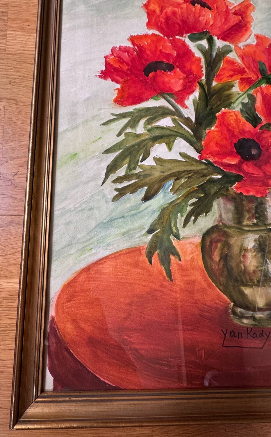 Still life with poppies, signed 20th century