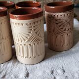 Carved ceramic cups