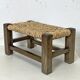 Wooden and straw footrest