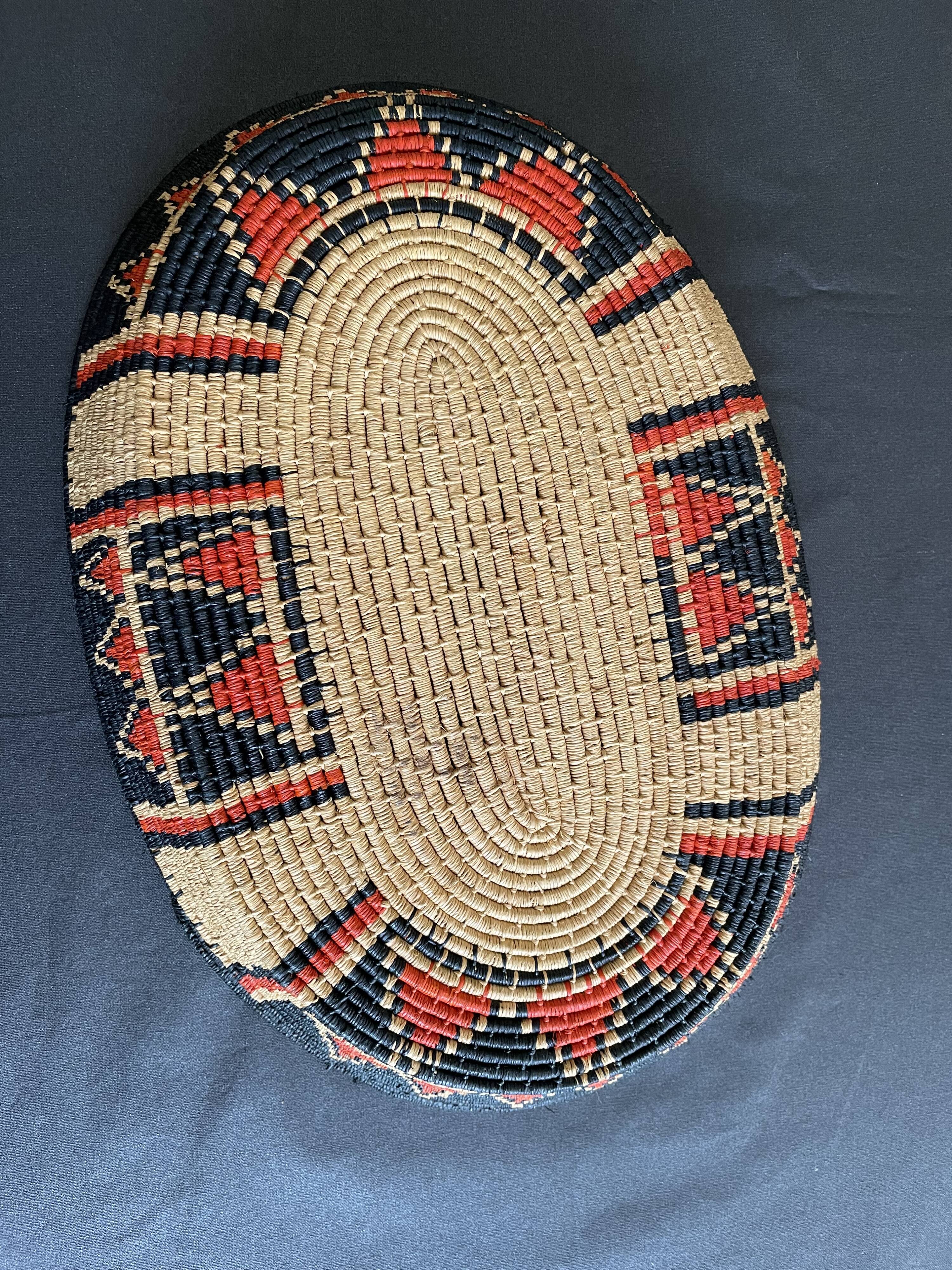 Woven ethnic basket, 60s