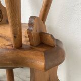Set of 4 Savoyard pine chairs from the 60s