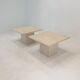 Set de 2 tables basses ou d’appoint en travertin italien, années 1980