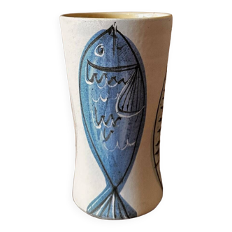 Bordeaux Art Ceramic Fish Vase