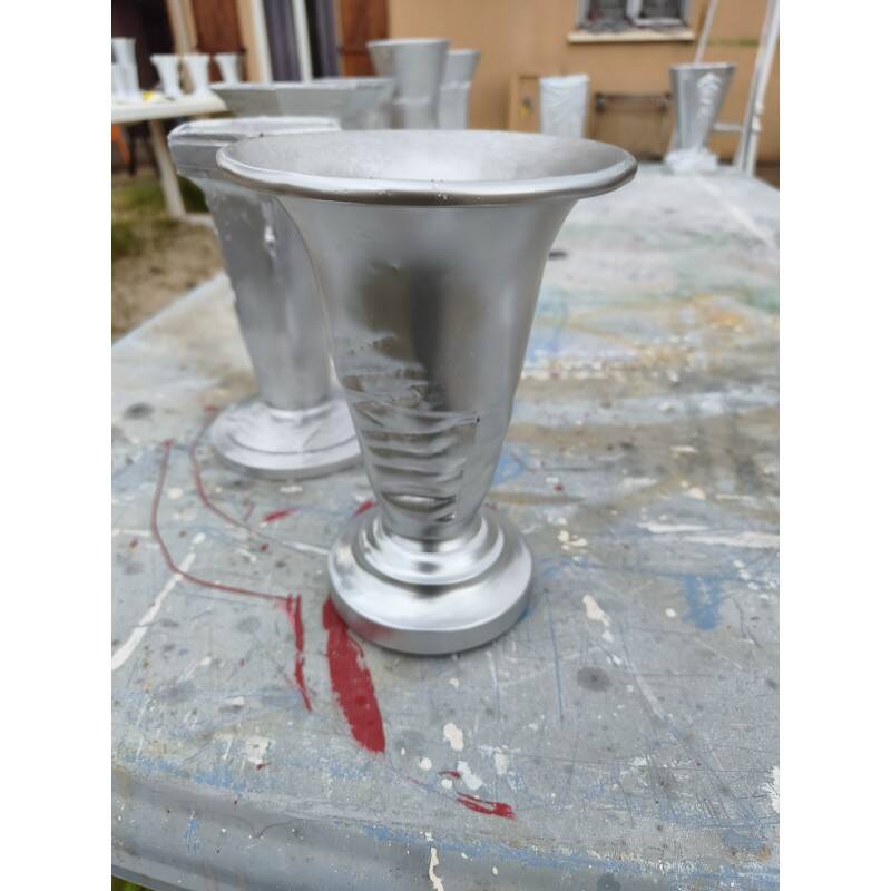 1 lot de vases en aluminium des années 30