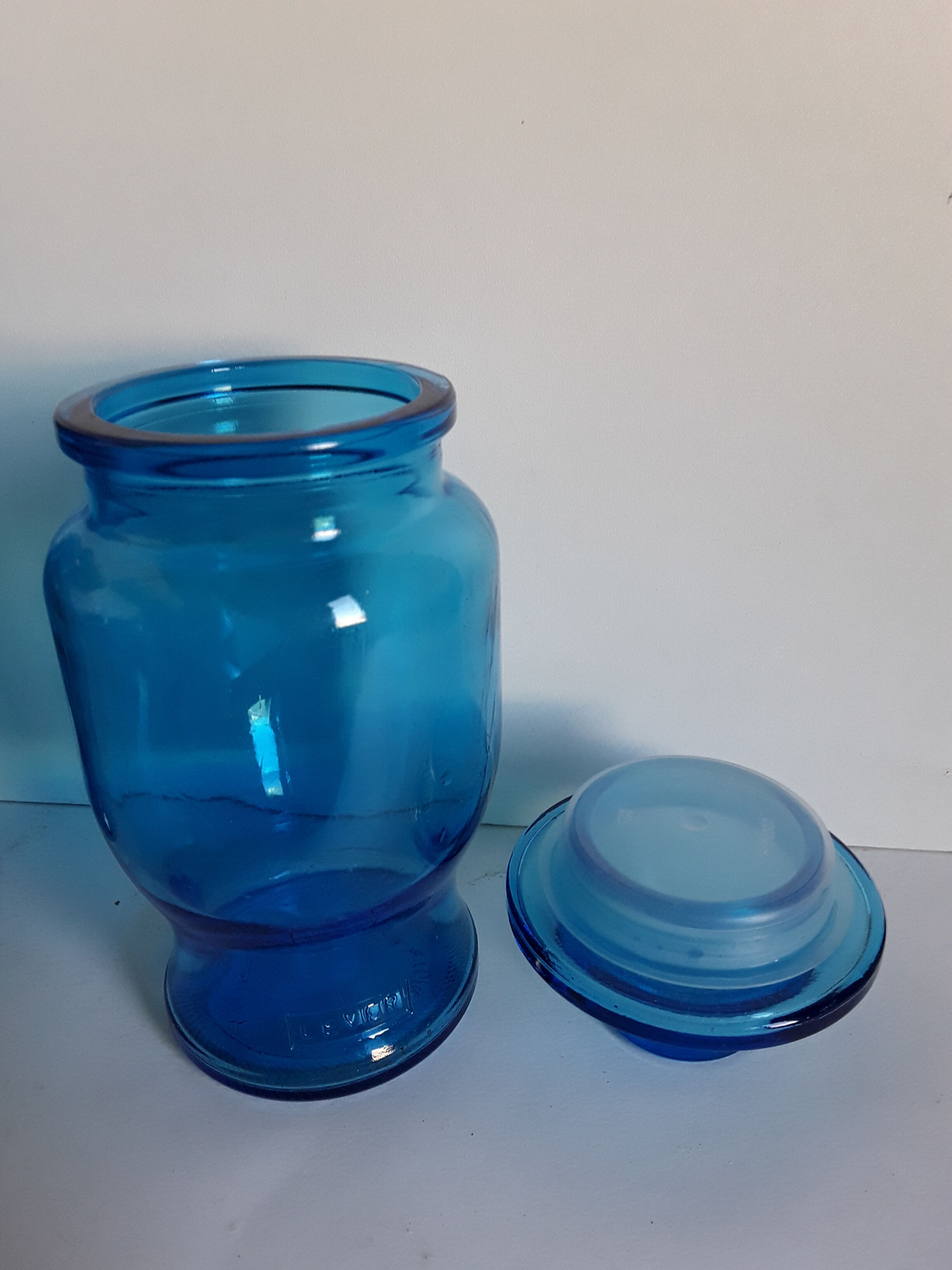 Vintage blue glass bottles 60