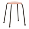 Tabouret bas vintage, assise en pagholz structure en métal gris chaud