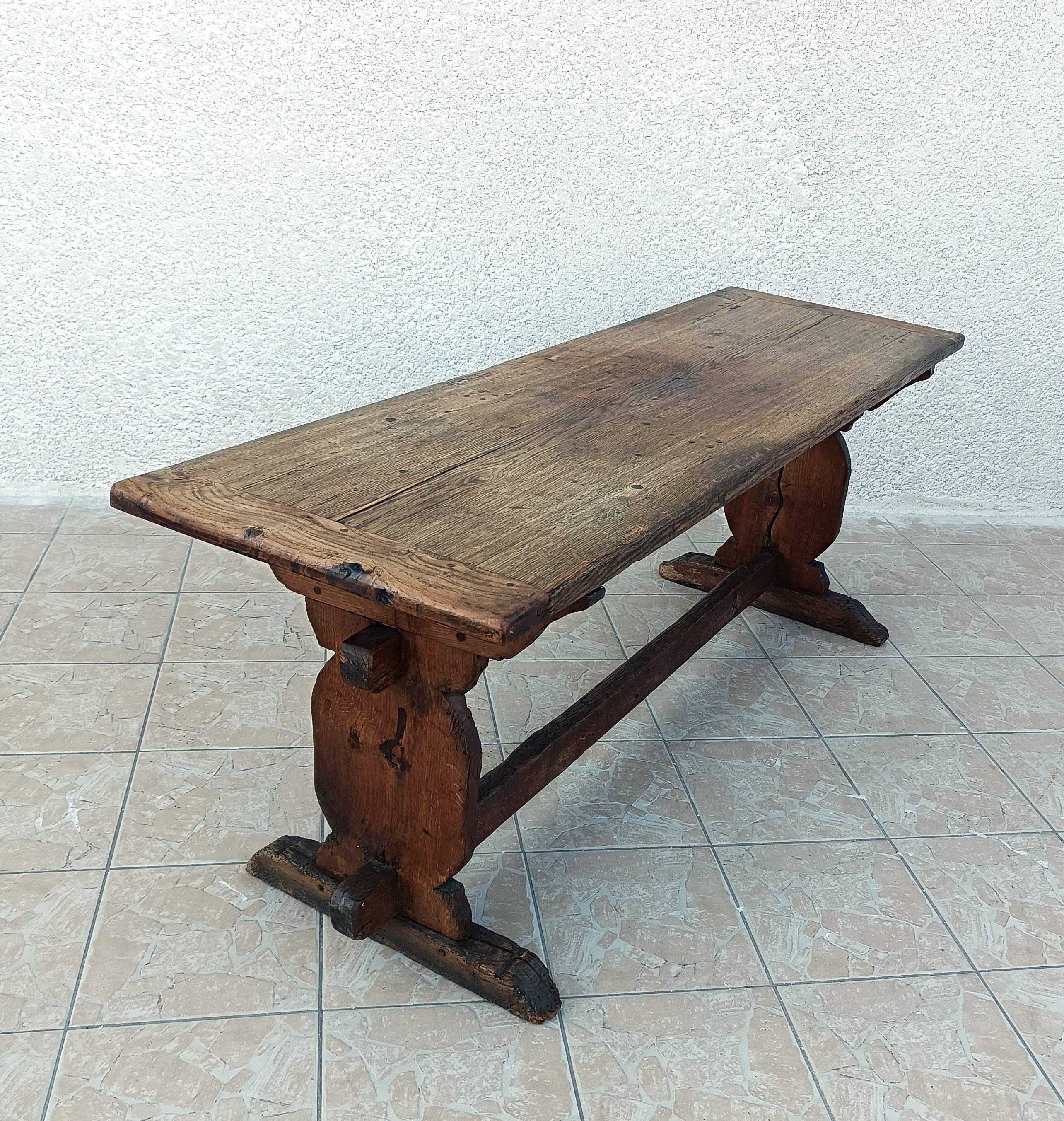 18th Century Solid Oak Monastery Table