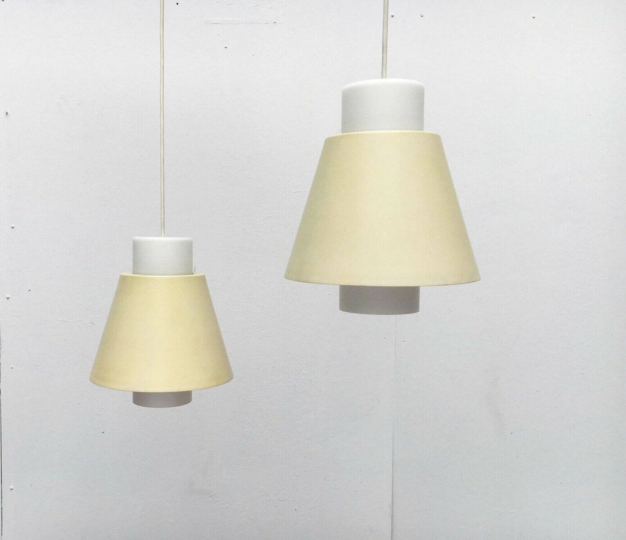 Glass and metal suspensions from the Mid-Century period, set of 2.