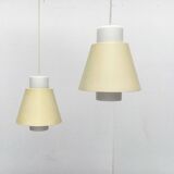 Glass and metal suspensions from the Mid-Century period, set of 2.