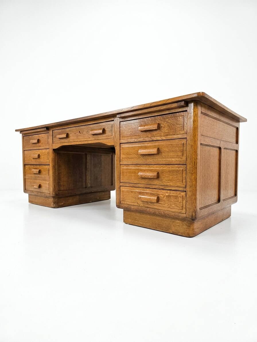 Bureau ministre XXL en chêne , 220 × 95 cm