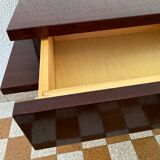 Scandinavian style varnished wood bedside tables from the 60s (X2)