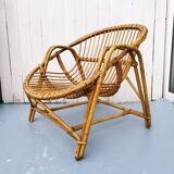 Vintage rattan armchair 70's