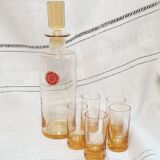 Portieux crystal decanter and its 5 glasses