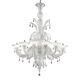 White Venetian “Ca’ Rezzonico” Murano Glass Chandelier with Clear Glass