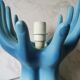 Blue ceramic hand lamp