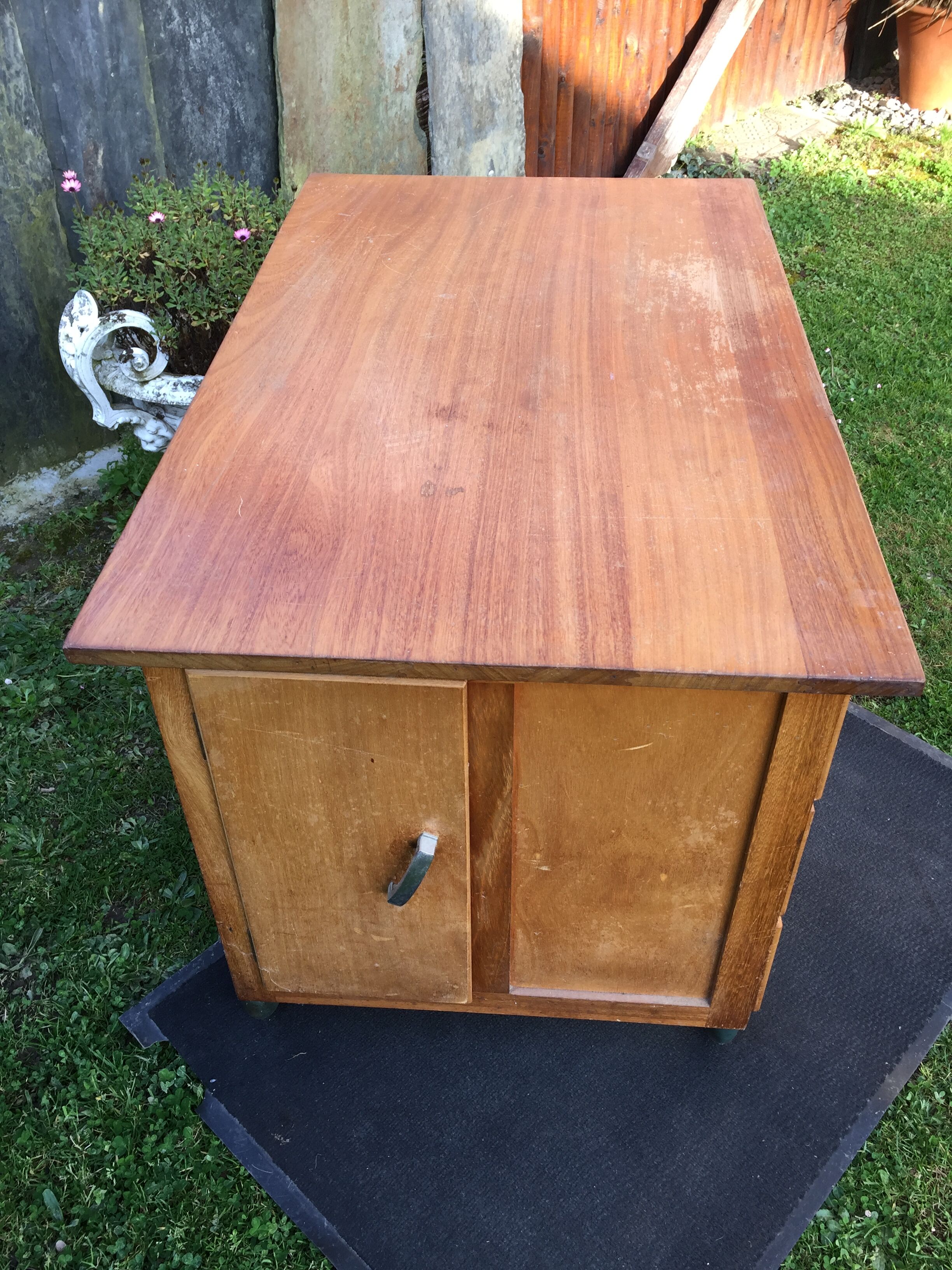 Vintage modernist schoolmaster desk