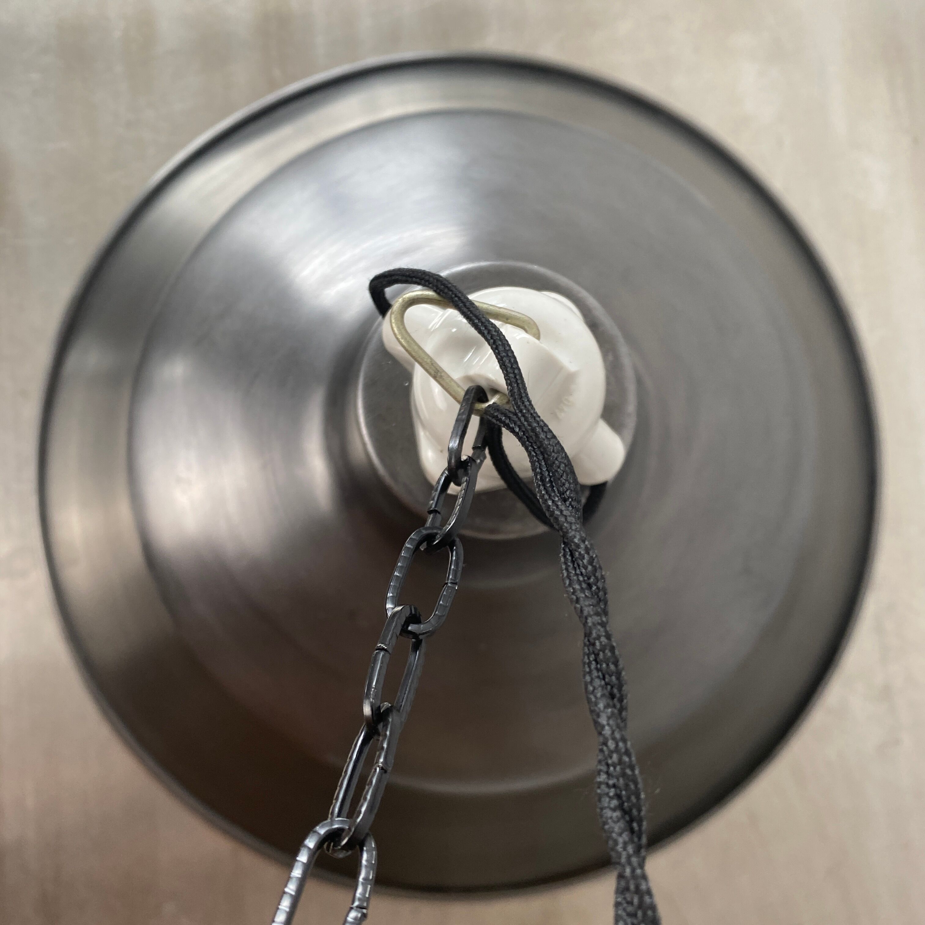 Pair of old industrial steel suspensions