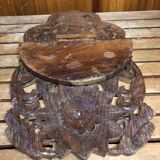 Carved wood shelf vintage birds & flowers decor