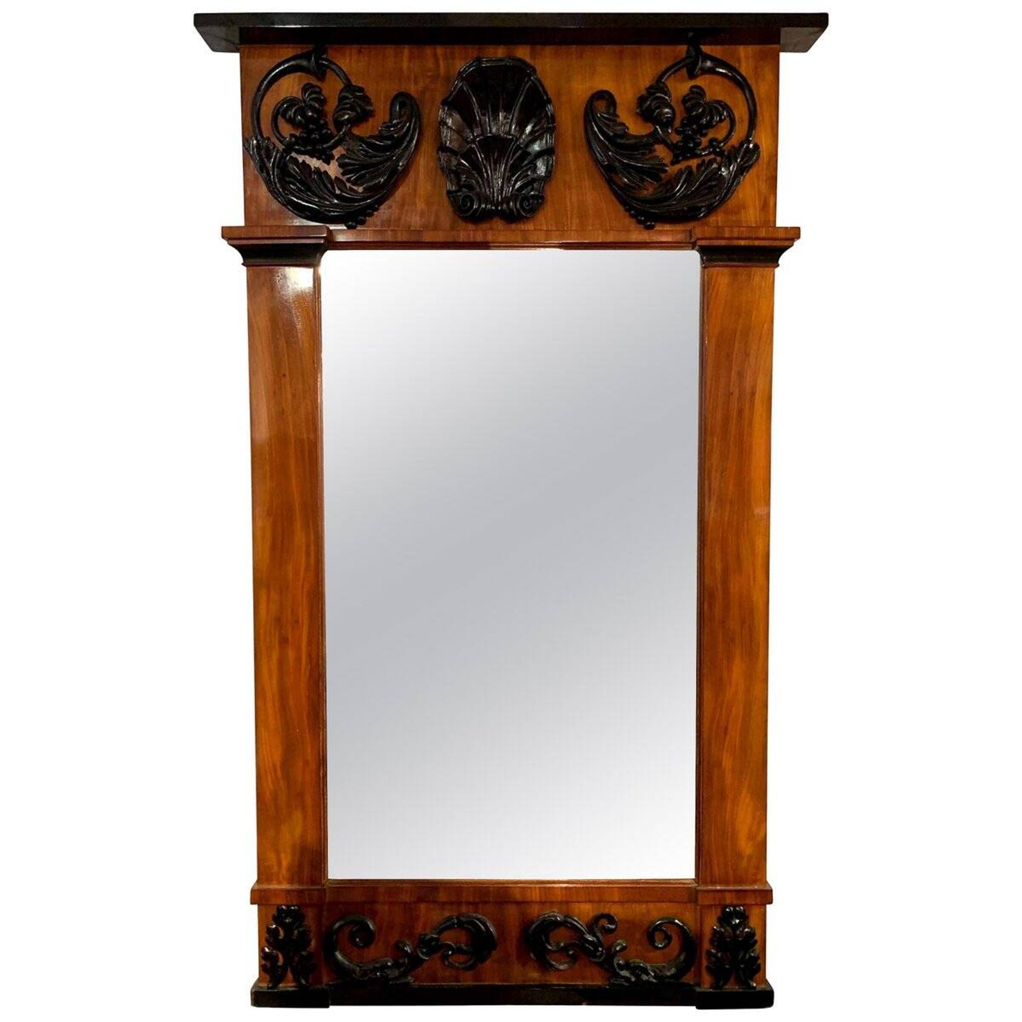 Miroir Empire, Acajou, Décor Sculpté Ébène, Sud de l'Allemagne, vers 1810