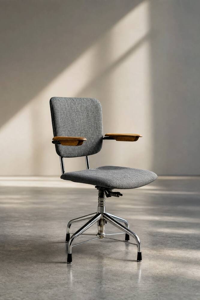 Vintage Industrial Office Swivel Chair from Verkstads AB Lindqvist, 1960s