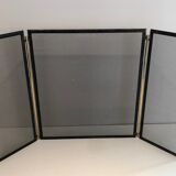 Brass and wire mesh firewall. french work. around 1970