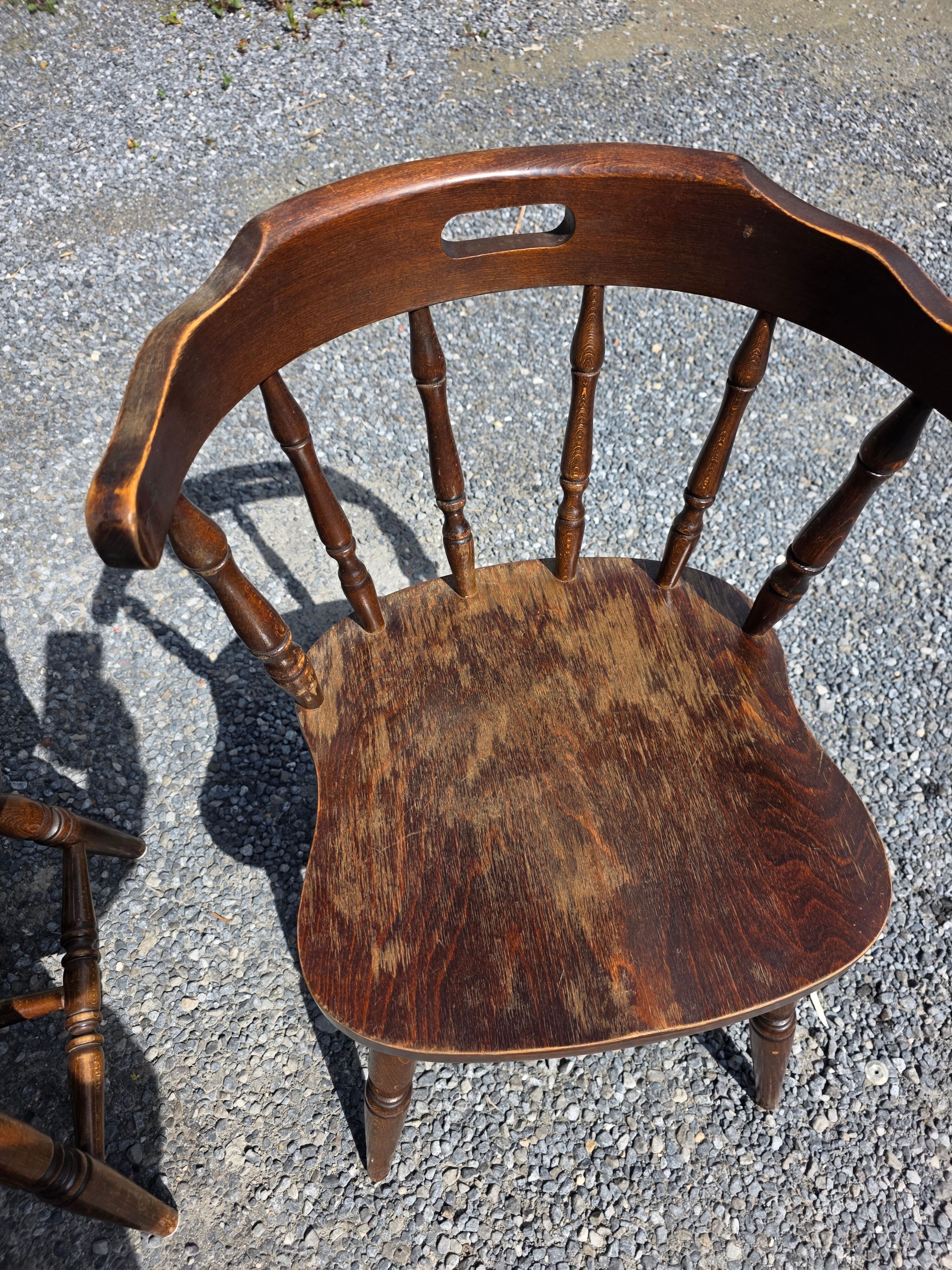 4 fauteuils bistrot style western en hêtre