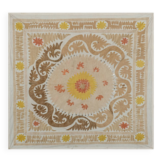 Hand knotted rug, vintage Turkish rug 130x140 cm