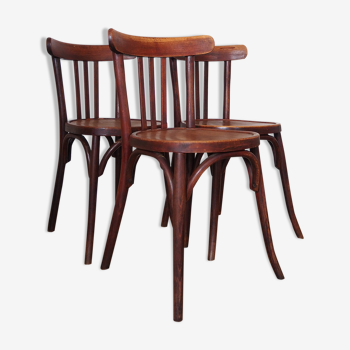 Set of wooden bistro chairs, vintage