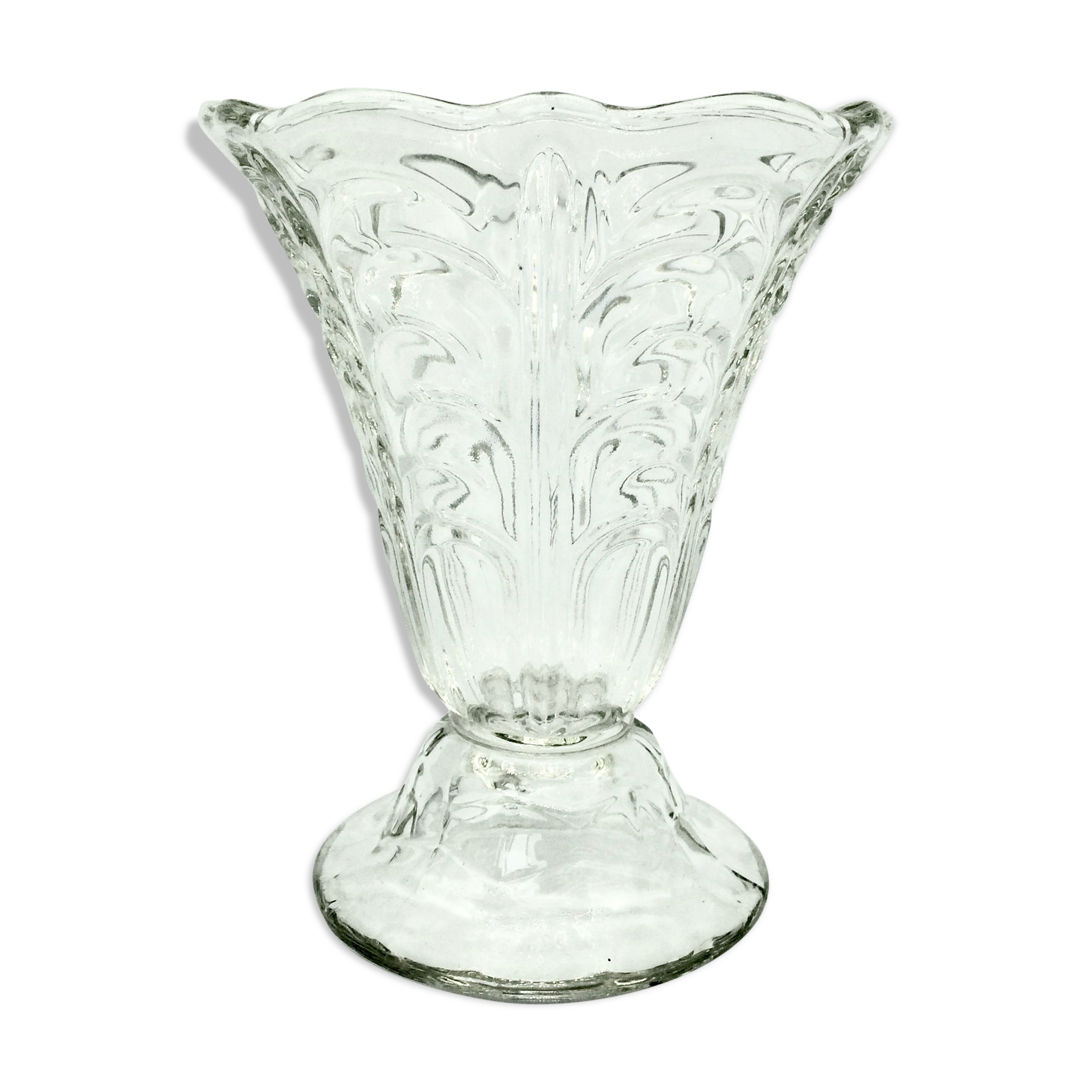 Vase verre moulé vintage